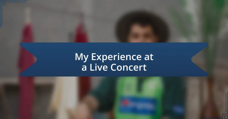 My Experience at a Live Concert