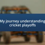 My journey understanding cricket playoffs