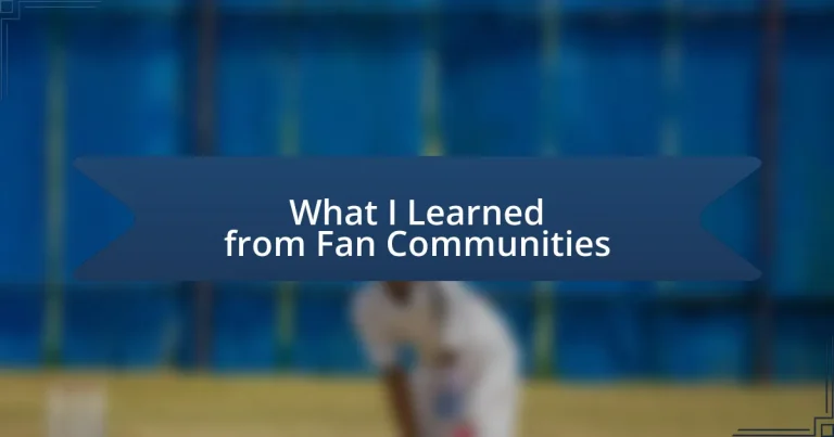 What I Learned from Fan Communities