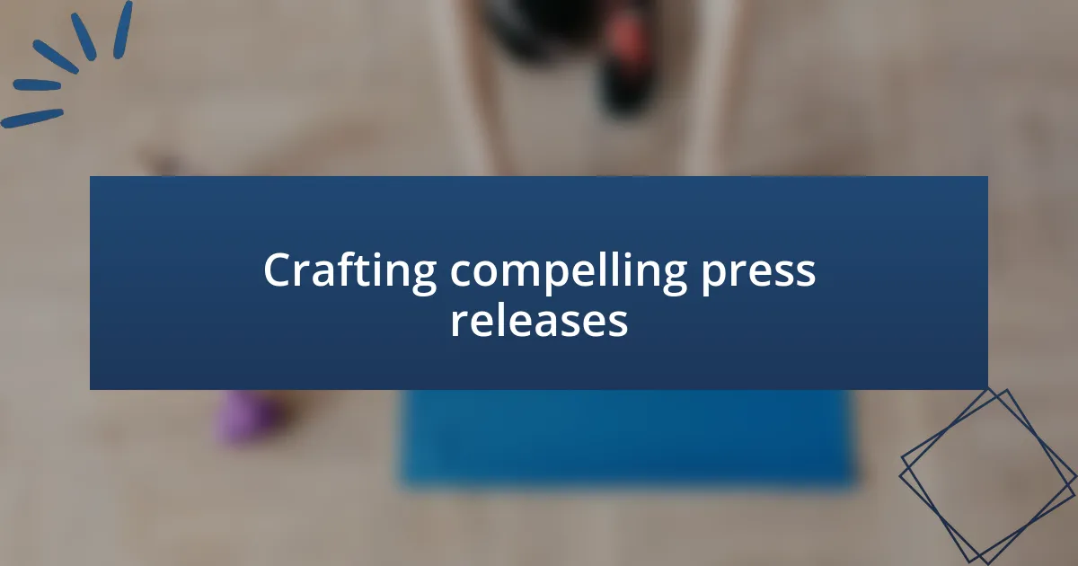Crafting compelling press releases