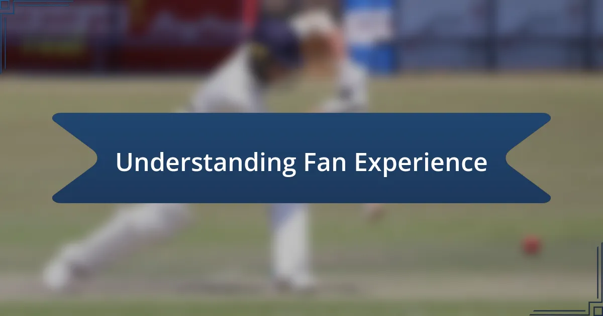 Understanding Fan Experience