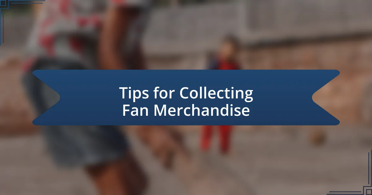 Tips for Collecting Fan Merchandise